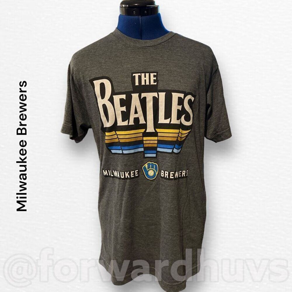 Milwaukee Brewers & The Beatles Unisex T-shirt Size Medium